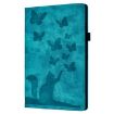 iPad Pro 13 2024 Sky Blue Butterfly Cat Embossed Leather Case - 2