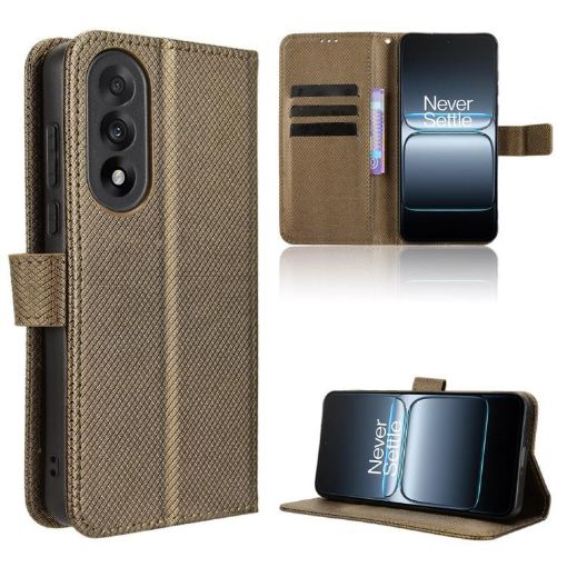 OnePlus Ace 5 Ultra 5G Brown Diamond Texture Leather Phone Case - 1