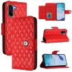 OnePlus Ace 5 Racing Rhombic Texture Flip Leather Case with Lanyard Red - 1