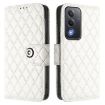 OPPO A5/A3 Pro 5G Rhombic Texture Flip Leather Case with Lanyard White - 2