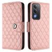 OPPO A5/A3 Pro 5G Rhombic Texture Flip Leather Case with Lanyard Pink - 2