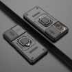 Realme C67 4G Shockproof Phone Case with Holder - Black Camshield TPU+PC - 2