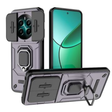 Realme 12+ 5G Purple Shockproof Camshield Case with Holder - 1