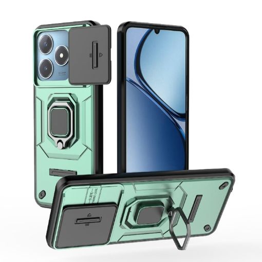 Realme C63 4G Global Green Shockproof Phone Case with Holder - 1