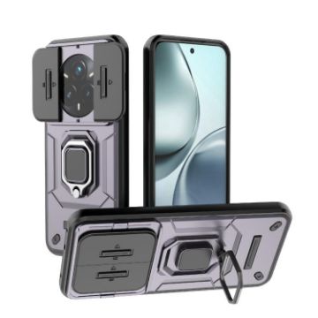 Realme 14 Pro+ 5G Purple Shockproof Case with Holder - Camshield TPU+PC - 1