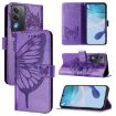 OPPO A5/A3 Pro 5G Embossed Butterfly Leather Case - Light Purple - 1