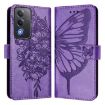 OPPO A5/A3 Pro 5G Embossed Butterfly Leather Case - Light Purple - 2