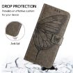 OPPO Reno14 Pro 5G Grey Embossed Butterfly Leather Phone Case - 4