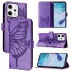 OPPO Reno14 5G Global Butterfly Leather Phone Case - Light Purple - 1