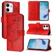 OPPO A5x 4G/5G Global Red Embossed Butterfly Leather Phone Case - 1