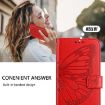 OPPO A5x 4G/5G Global Red Embossed Butterfly Leather Phone Case - 7