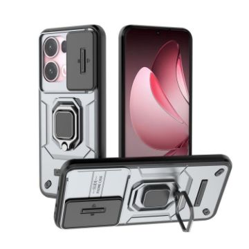 OPPO Reno13 Pro 5G Grey Shockproof Case with Holder - Camshield TPU + PC - 1