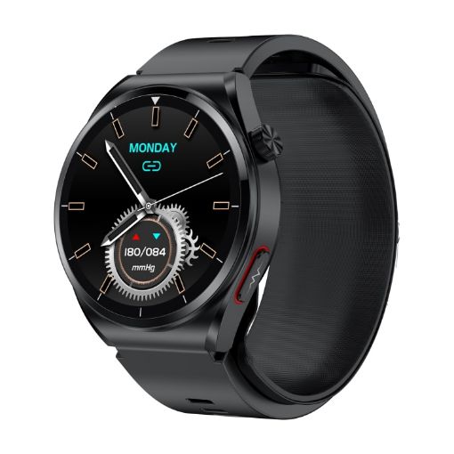 S22 Health Smart Watch: Blood Pressure, ECG, 1.39" Screen (Black) - 1