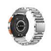 LEMFO AK59 Smart Watch, 1.43" AMOLED Round Screen, Steel Strap, Silver - 3