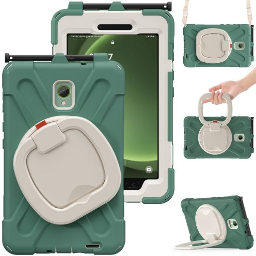 Samsung Galaxy Tab Active5 X300 Case with Holder & Strap - Emerald Green - 1