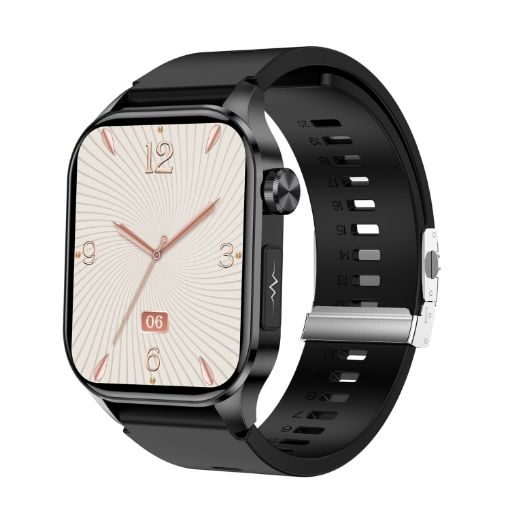 ET580 Sports Smart Watch, 2.04" AMOLED, Bluetooth Call, ECG, Black Buckle - 1