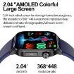 ET580 Sports Smart Watch: 2.04" AMOLED, Bluetooth Call, ECG, Black Leather - 5