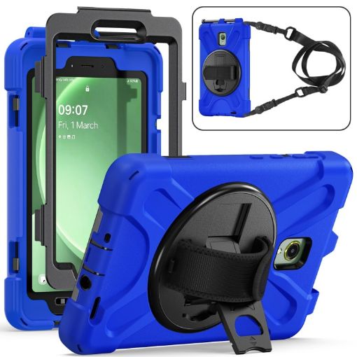 Samsung Galaxy Tab Active5 X300 Case with Strap - Blue Silicone Hybrid - 1