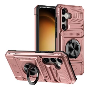 Samsung Galaxy A15 5G Shockproof Card Case with Ring Holder Rose Gold - 1