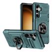 Samsung Galaxy S24+ 5G Shockproof Card Case with Ring Holder - Green - 1