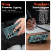 Samsung Galaxy S24+ 5G Shockproof Card Case with Ring Holder - Green - 7
