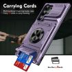 Samsung Galaxy S24 Ultra 5G Shockproof Card Case with Ring Holder Purple - 6