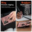 Samsung Galaxy S24 Ultra 5G Shockproof Card Case with Ring Holder, Rose Gold - 6