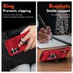 Samsung Galaxy A25 5G Shockproof Card Case with Ring Holder - Red - 7