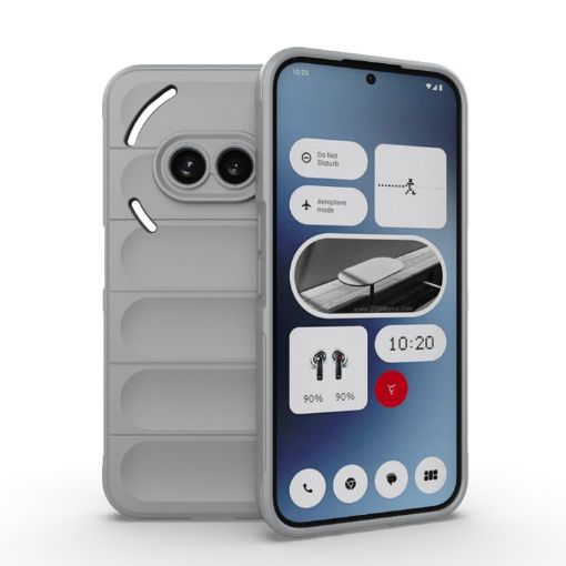 Magic Shield TPU + Flannel Phone Case for Nothing Phone 2a - Grey - 1