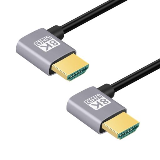 HDMI Male to Male Dual Elbow Adapter Cable 0.5m (Dual Left Bend) - 1