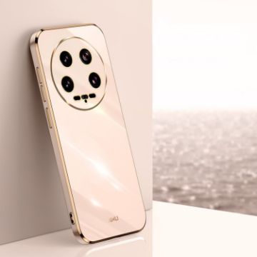 XINLI 6D Electroplate TPU Phone Case for Xiaomi 14 Ultra 5G - Pink - 1