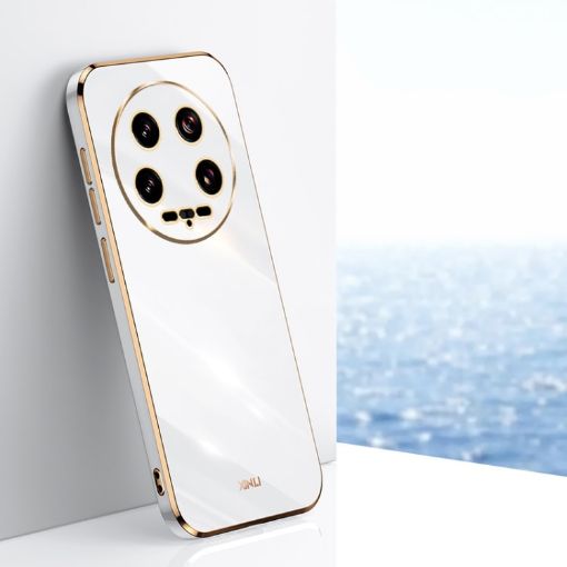 XINLI 6D Electroplate TPU Phone Case for Xiaomi 14 Ultra 5G - White - 1