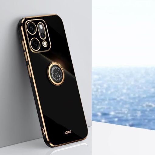 OPPO Reno14 Pro 5G Black TPU Case with Ring Holder - Global XINLI 6D - 1