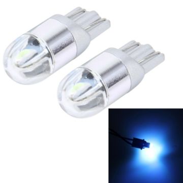 T10 2W LED Car Clearance Lights 2PCS, 12V Ice Blue SMD-3030 Lamp - 1