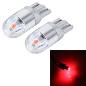 T10 2W LED Car Clearance Lights 2PCS, 2 SMD-3030, 12V Red Light - 1