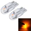 T10 2W LED Car Clearance Lights 2PCS, 12V Yellow SMD-3030 Lamps - 1