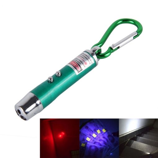 2 PCS Green Mini LED Flashlight Torch Laser Keychain for Hiking - 1