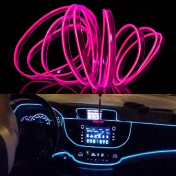 Pink 2M Cold Light Flexible LED Strip for Car Decoration - 1