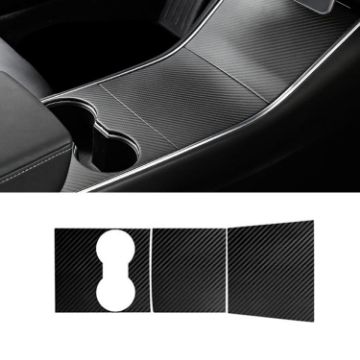 Tesla Model 3 Pre-2021 Central Control Panel Sticker Carbon Fiber Black - 1