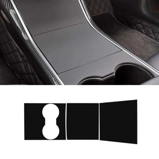 Tesla Model 3 Central Control Panel Sticker Matte Black Scratch-proof PVC - 1