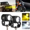 2 PCS DC9-36V 20W 6000K 3000K 2000LM Motorcycle Dual Color Headlights - 1