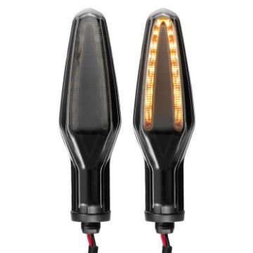 BMW R1200 Motorcycle 18LED Turn Signal Lights 2pcs Transparent Black - 1