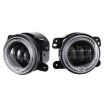 2 PCS 12V-30V 30W 1440LM 12LED 4" Car Fog Light Black Background - 1