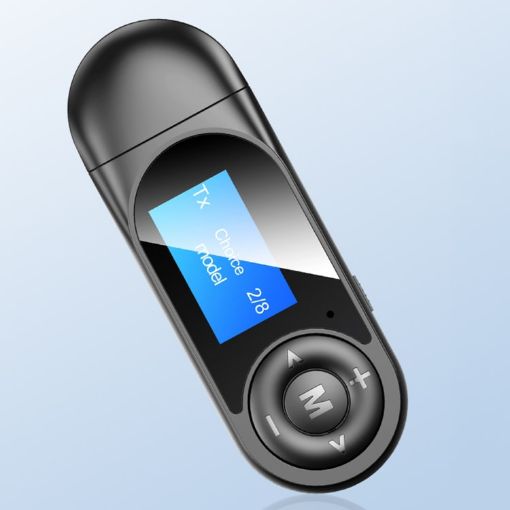 T-13 Bluetooth 5.0 Adapter Receiver Transmitter with LCD Display (Black) - 1