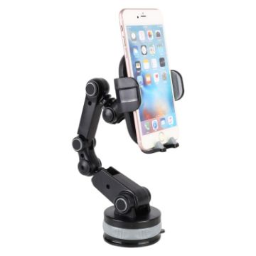 360 Rotating Telescopic Suction Cup Phone Holder for Car - Grey - 1