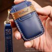 Blue Cowhide Leather Key Cover for Land Rover Discovery 5 - Hallmo - 5