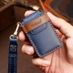 Volvo Car Key Cover - Blue Cowhide Leather Protective Case by Hallmo - 5