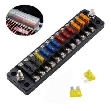 12-Way Fuse Box ZH-978A2 FB1902 with 24 Fuses for Car Truck Boat - 1