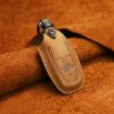 Ford Car Cowhide Leather Key Cover Case, Three Keys Version (Brown) - 2