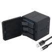 RUIGPRO USB Triple Battery Charger Box for GoPro HERO6/5 with LED Light - 1